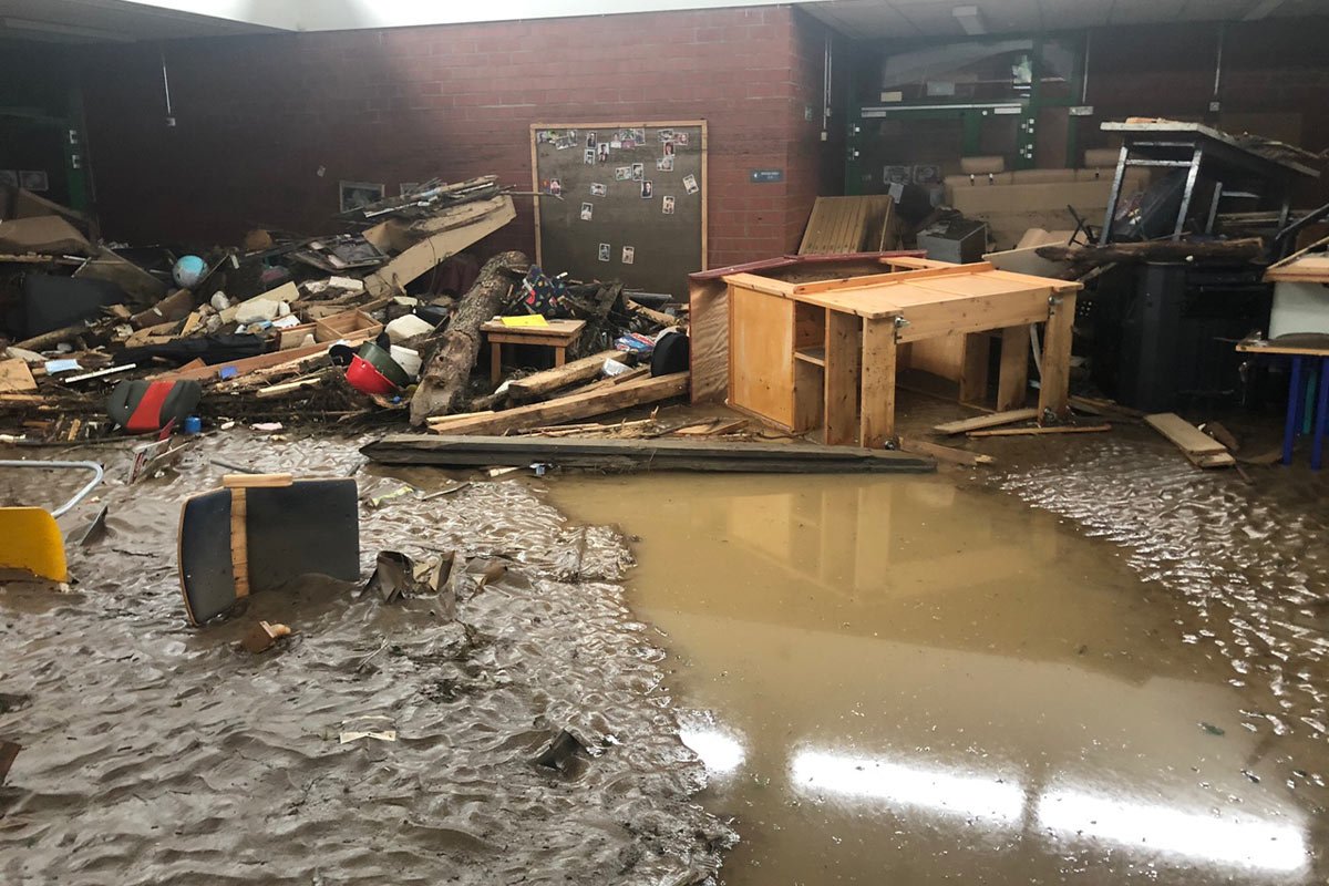 Hochwasser-Zerstörung in der Levana-Förderschule in Bad Neuenahr