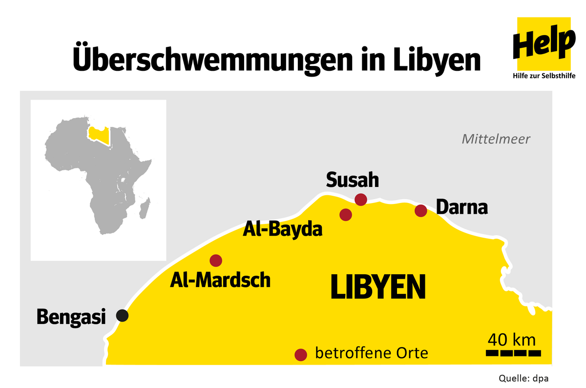 Überschwemmungen nach Unwettern in Libyen
